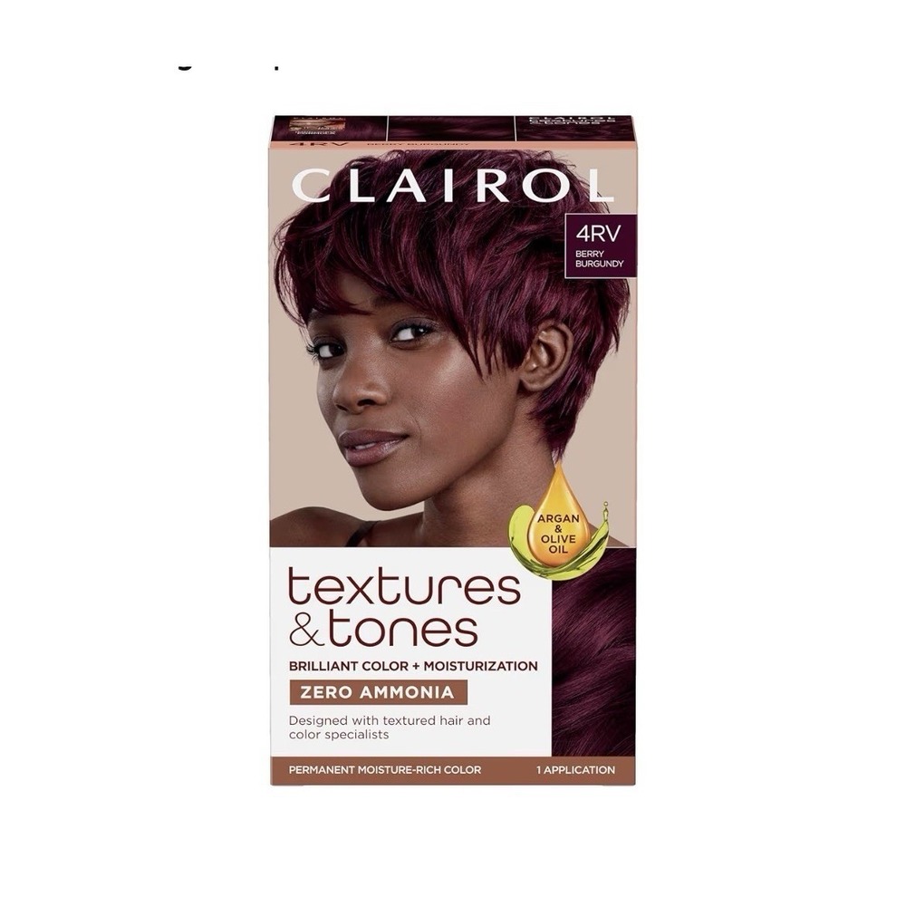 Clairol Textures & Tones Permanent Hair Dye 4RV Berry Burgundy Hair Color